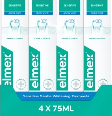 Elmex Sensitive Whitening Tandpasta 4 x 75ml Voor Gevoelige Tanden Voordeelverpakking