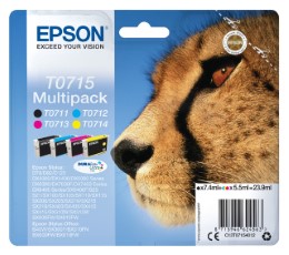 Epson Inktcartridge T0715 zwart plus 3 kleuren