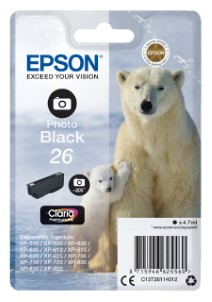 Epson Inktcartridge 26 T2611 foto zwart