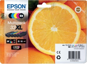 Epson Inktcartridge 33XL T3357 2x zwart plus 3 kleuren HC