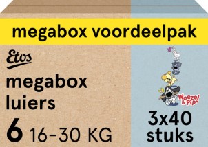 Etos Woezel en Pip Luiers XL Maat 6 16 30 kg Maandbox 120 stuks 3 x 40 st