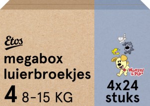 Etos Luierbroekjes Woezel en Pip Maat 4 8 tot 15kg Megabox 96 stuks