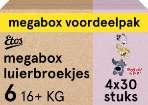 Etos Luierbroekjes Woezel en Pip Maat 6 16 plus kg Megabox Voordeelpak 120 stuks