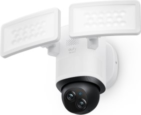 Eufy Security Floodlight Camera E340 Wired dubbele camera 360 draaien en kantelen 24|7 opnemen dualband wifi 2000 lumen bewegingsdetectie compatibel met HomeBase 3