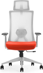 Euroseats ergonomische bureaustoel met hoofdsteun Verona Oranje