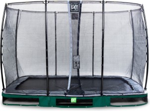 Exit Elegant inground trampoline 214x366cm met Economy veiligheidsnet groen
