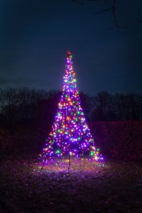 Fairybell LED Kerstboom voor buiten inclusief mast 4 meter 640 LEDs Multi colour