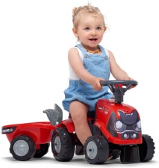 Falk Baby Case IH Ride On Jongens Rood Tractor