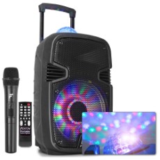 Fenton FT12JB accu karaoke speaker 700W 12 inch met LED lichteffecten