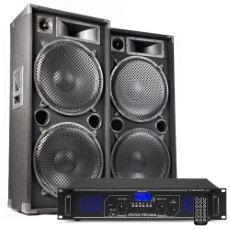 Fenton MAX215 DJ luidspreker en Bluetooth versterker combinatie 4000W