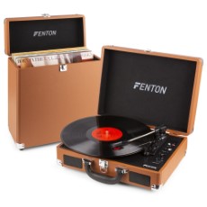 Fenton RP115F platenspeler met Bluetooth en bijpassende koffer Bruin