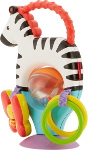 Fisher Price Activity Zebra Rammelaar Speeltje en Bijtring Grijpspeelgoed baby speelgoed