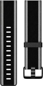 Fitbit Versa (Lite) geweven bandje Zwart Grijs Large