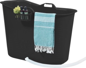 FlinQ Zitbad Voor Volwassenen Bath Bucket Zwart 200L