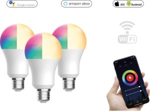 FlinQ E27 Smart WIFI Lamp 3 pack Slimme Lampen