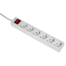 Hama 6 Way Power Strip With Switch And Child Protection 5 M White