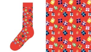 Happy Socks Happy Holiday kerst sokken Gift Rood Unisex Maat 41|46