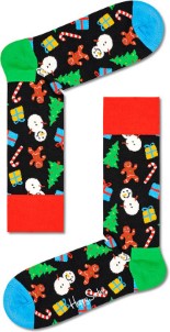 Happy Socks Kerst Sokken Bring it on Zwart Maat 41|46