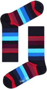 Happy Socks Stripe Sokken Zwart Blauw Rood Maat 41|46