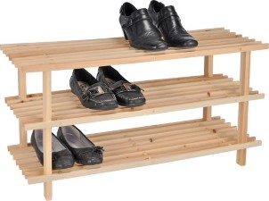 Hi Houten schoenenrek|schoenenstandaard 3 laags 74 x 26 x 48 cm
