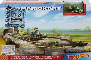 Hot Wheels Mario Kart Nemesis Track Set Thwomp Racebaan met Lanceerder