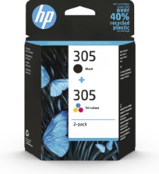 HP 305 originele zwarte drie kleuren inktcartridges, 2 pack (6ZD17AE)