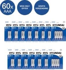 Hyundai AAA Batterijen Alkaline 60 stuks