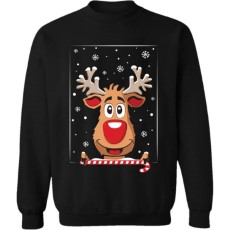 JAP Foute Kersttrui Rudolf het Rendier Sweater Maat S | Zwart | Unisex