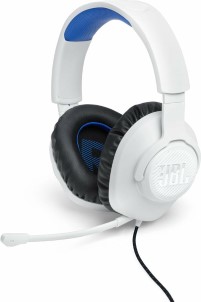 JBL Quantum 100P Wit Blauw Gaming Headset voor PlayStation Bedraad Over Ear