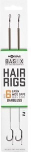 Korda Basix Hair Rigs Wide Gape Barbless Onderlijn 18lb Haakmaat 6 Groen