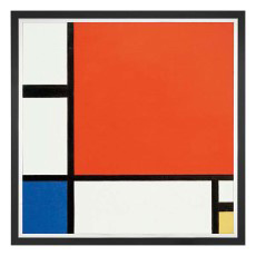 Piet Mondriaan Schilderij Compositie in rood, blauw en geel