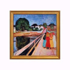 Edvard Munch Meisjesgroep op een brug