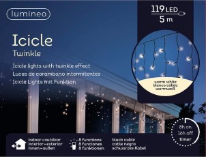 Lumineo Kerstverlichting IJspegel Lichtgordijn 5 meter 119 LEDs
