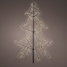 Lumineo Verlichte figuren zwarte lichtboom|metalen boom|kerstboom met 420 led lichtjes 200 cm