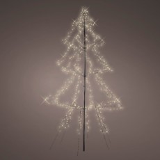 Lumineo Kerstboom vorm LED warmwit buitenverlichting vrijstaand 300cm
