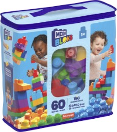Mega Bloks First Builders 60 Maxi Blokken Met Tas Blauw Contructiespeelgoed