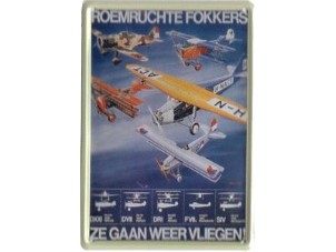 Blikken reclamebord Roemruchte Fokkers 20x30 cm