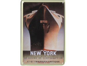 Blikken reclamebord New York Via Le Havre Et Southampton 10x15 cm
