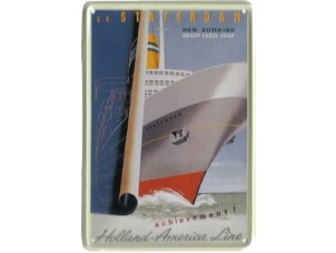 Blikken reclamebord Holland America Line, S.S. Statendam 8x11 cm
