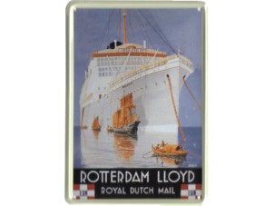 Blikken reclamebord Rotterdam Lloyd Dempo 8x11 cm