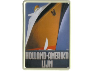 Blikken reclamebord Holland Amerika lijn 8x11 cm