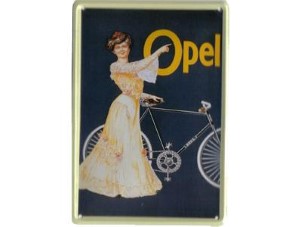 Blikken reclamebord Opel rijwielen 10x15 cm