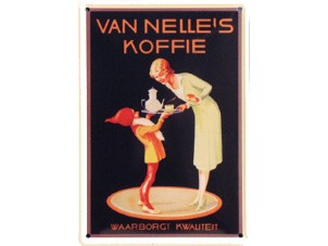 Blikken reclamebord Van Nelles Koffie 10x15 cm