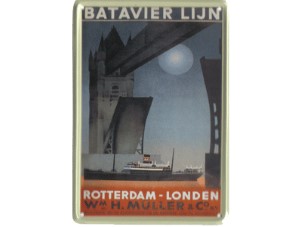 Blikken reclamebord Batavierlijn, Rotterdam Londen 20x30 cm