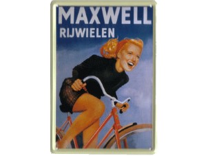 Blikken reclamebord Maxwell rijwielen 10x15 cm