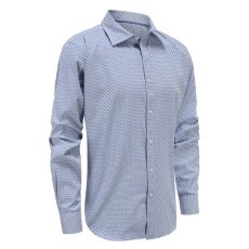 Ollies Fashion Overhemd heren lichtblauw donkerblauw blokjes 37|38