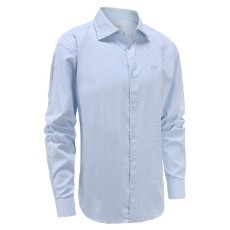 Ollies Fashion Overhemd heren lichtblauw ruit 47|48