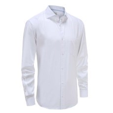 Ollies Fashion Bamboe overhemd heren wit met borstzak 45|46