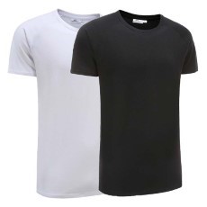 Ollies Fashion T|Shirt heren zwart en wit basic 2 pack XL