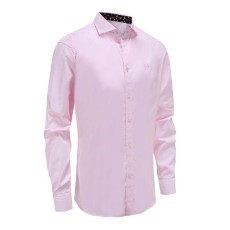 Ollies Fashion Overhemd heren roze donkerblauw 43|44